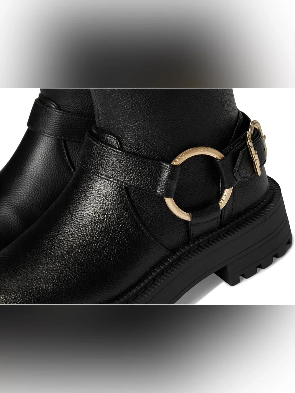 Sam Edelman Lucianna Maria Black Lug Sole Ankle Boots Sz 4 Kids BNWB